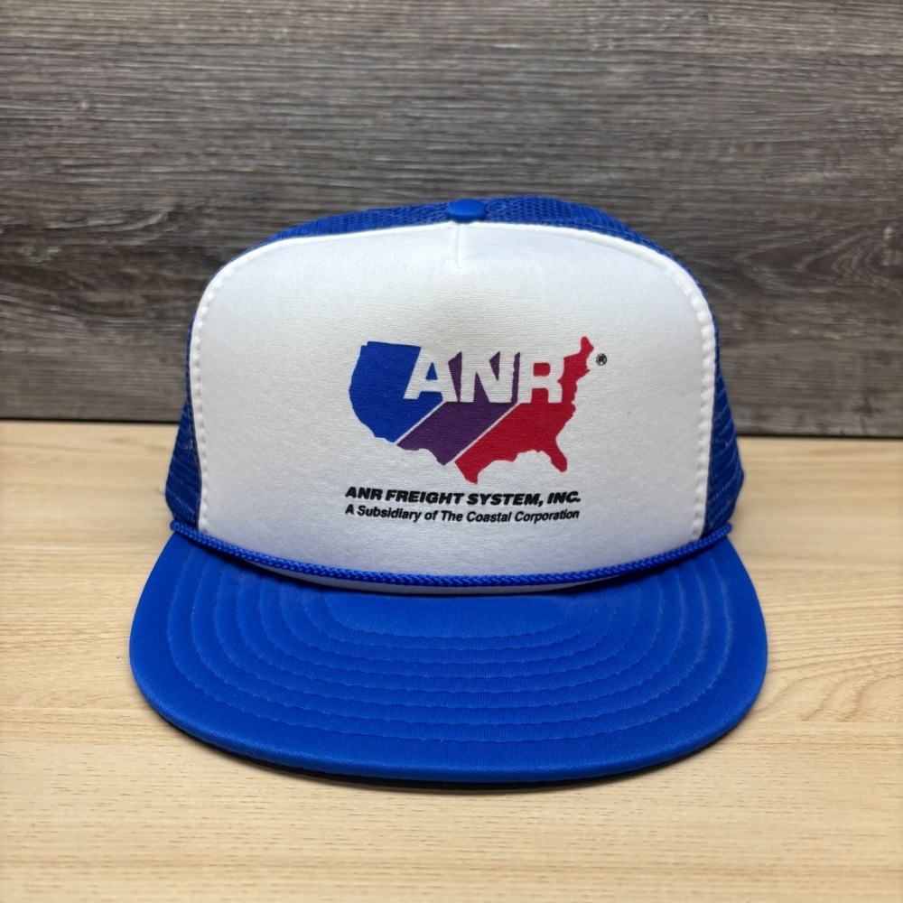 Vintage ANR Freight System Hat Cap Snap Back Blue Trucker Coastal Corp Trucking